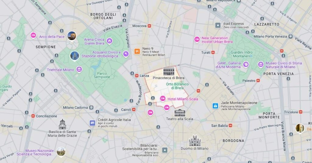 unde te cazezi in milano - brera